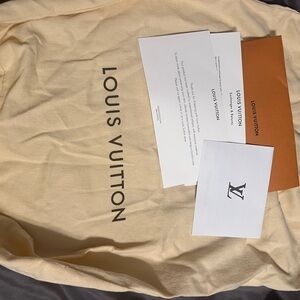 Louis Vuitton Cream Dust Bag with Documents